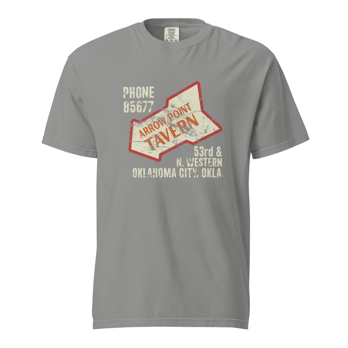 Comfort Colors t-shirt featuring original Oklahoma City bar and beer culture design by Lazy Bison Clothing.