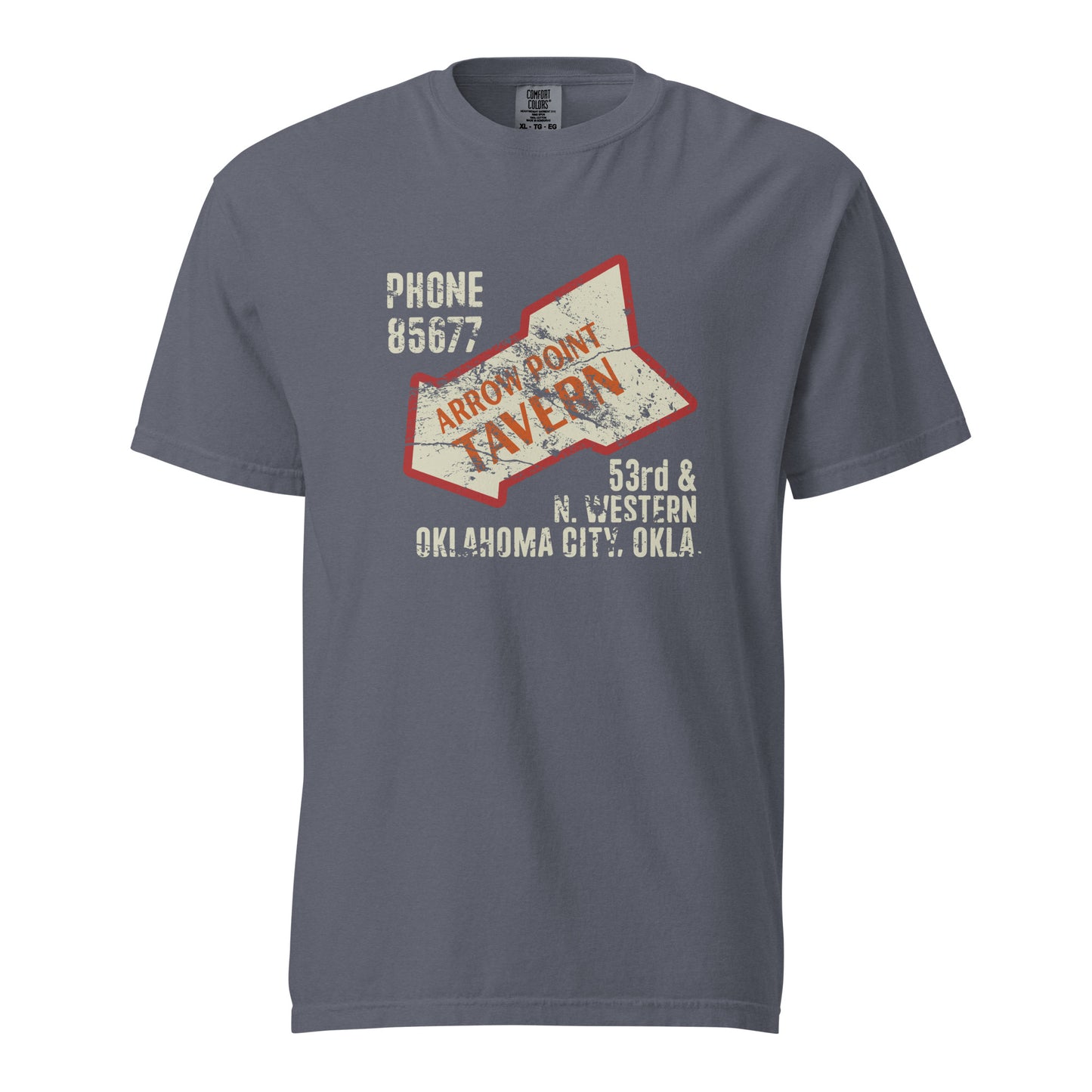 Comfort Colors t-shirt featuring original Oklahoma City bar and beer culture design by Lazy Bison Clothing.