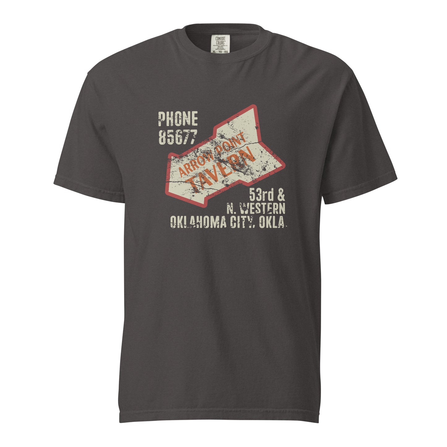 Comfort Colors t-shirt featuring original Oklahoma City bar and beer culture design by Lazy Bison Clothing.