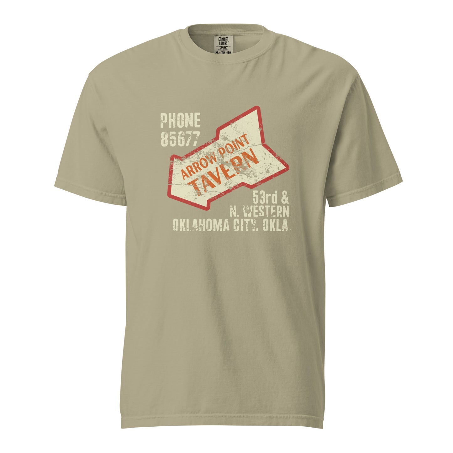 Comfort Colors t-shirt featuring original Oklahoma City bar and beer culture design by Lazy Bison Clothing.
