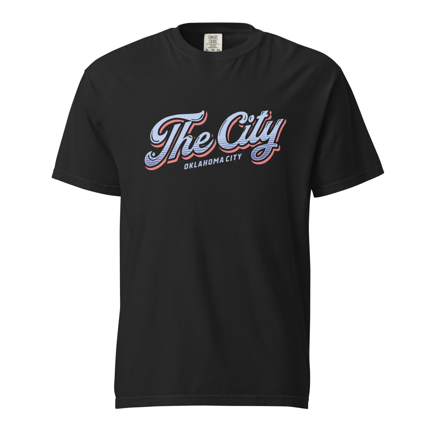 Show your OKC pride with The City tee. Crafted in garment‑dyed Comfort Colors heavyweight, this 100% ring‑spun cotton shirt delivers structure with softness. Its relaxed unisex fit and durable construction make it a go‑to for fans and locals who wear their city love every day.
