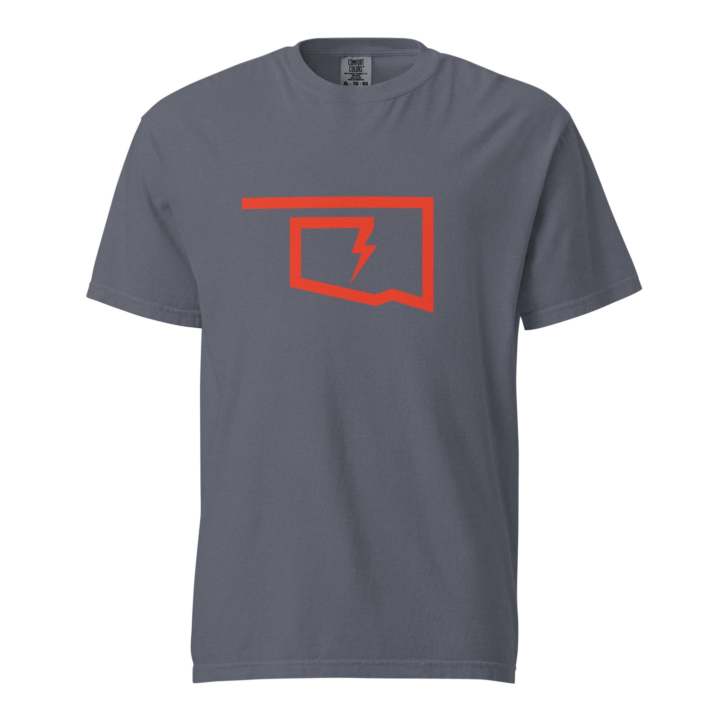 Comfort Colors t-shirt featuring 2025 OKC Thunder NBA Champions design in blue and orange