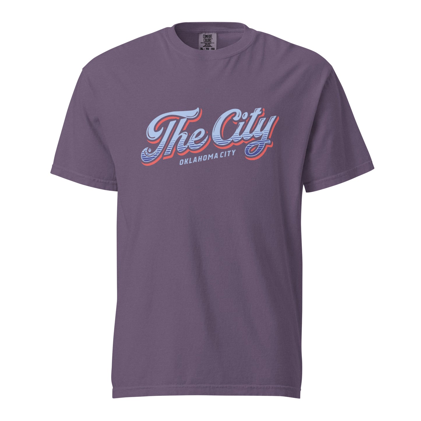 Show your OKC pride with The City tee. Crafted in garment‑dyed Comfort Colors heavyweight, this 100% ring‑spun cotton shirt delivers structure with softness. Its relaxed unisex fit and durable construction make it a go‑to for fans and locals who wear their city love every day.