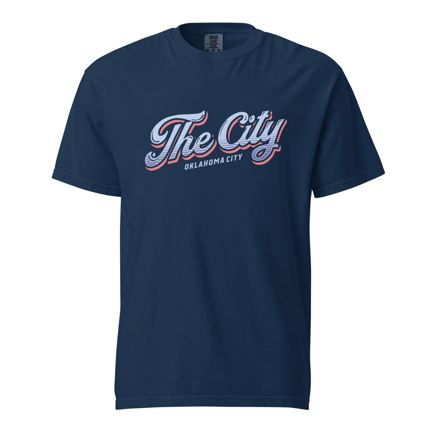 Show your OKC pride with The City tee. Crafted in garment‑dyed Comfort Colors heavyweight, this 100% ring‑spun cotton shirt delivers structure with softness. Its relaxed unisex fit and durable construction make it a go‑to for fans and locals who wear their city love every day.