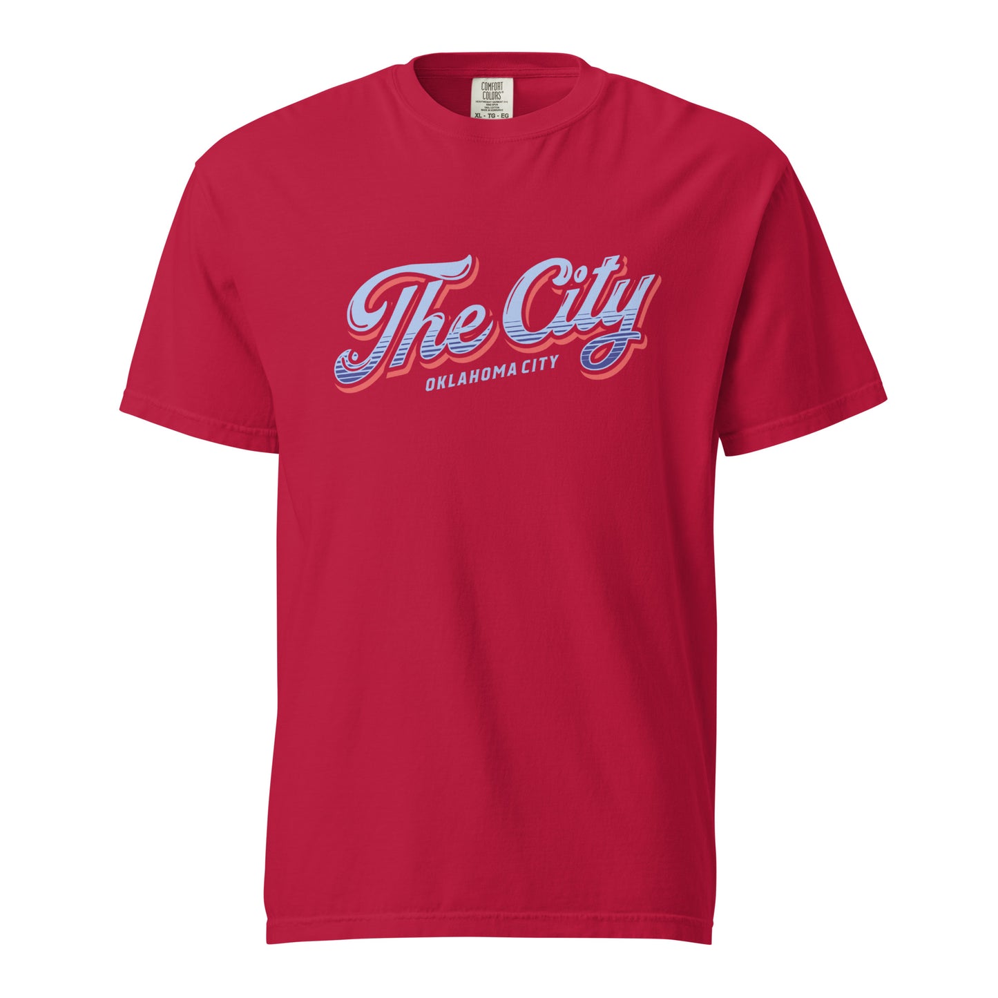 Show your OKC pride with The City tee. Crafted in garment‑dyed Comfort Colors heavyweight, this 100% ring‑spun cotton shirt delivers structure with softness. Its relaxed unisex fit and durable construction make it a go‑to for fans and locals who wear their city love every day.