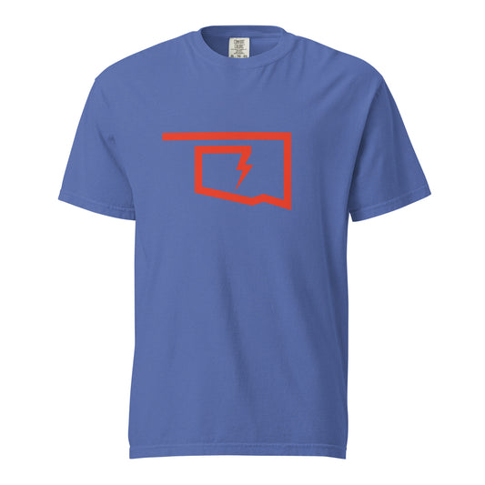 Comfort Colors t-shirt featuring 2025 OKC Thunder NBA Champions design in blue and orange