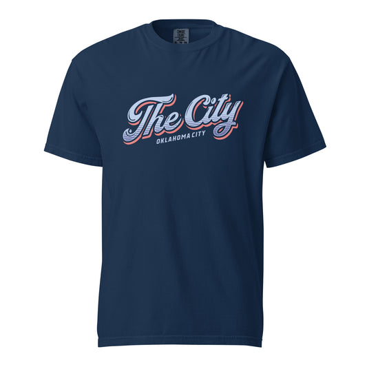 Show your OKC pride with The City tee. Crafted in garment‑dyed Comfort Colors heavyweight, this 100% ring‑spun cotton shirt delivers structure with softness. Its relaxed unisex fit and durable construction make it a go‑to for fans and locals who wear their city love every day.
