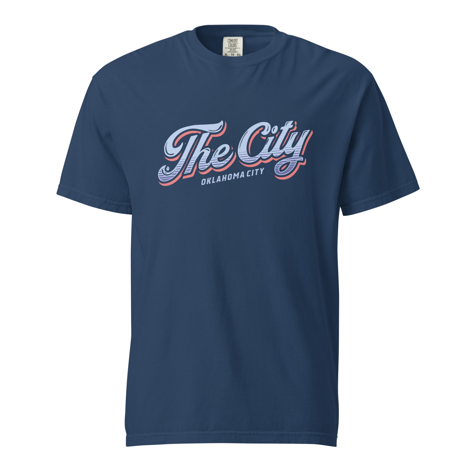 Show your OKC pride with The City tee. Crafted in garment‑dyed Comfort Colors heavyweight, this 100% ring‑spun cotton shirt delivers structure with softness. Its relaxed unisex fit and durable construction make it a go‑to for fans and locals who wear their city love every day.
